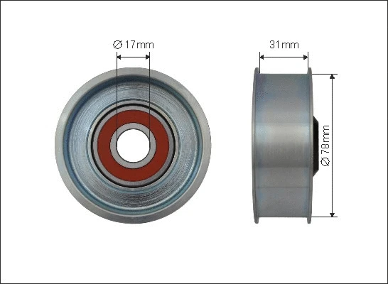 Tensioner Pulley, V-ribbed belt (500591)