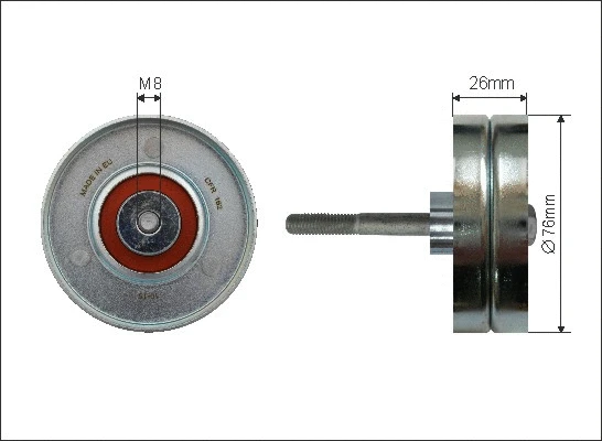 Deflection/Guide Pulley, V-ribbed belt (164-20)