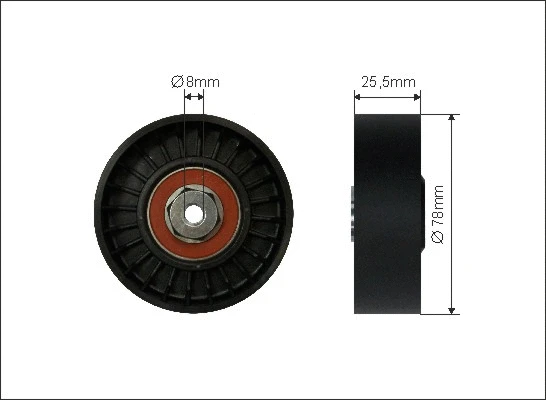 Deflection/Guide Pulley, V-ribbed belt (22-41)