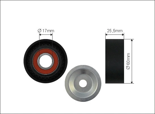 Tensioner Pulley, V-ribbed belt (133-00)