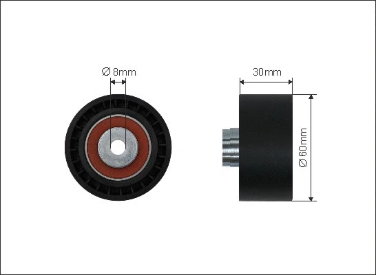 Deflection/Guide Pulley, timing belt (23-33)