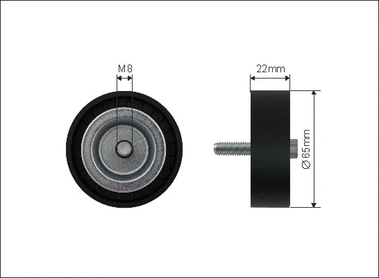Deflection/Guide Pulley, V-ribbed belt (500268)