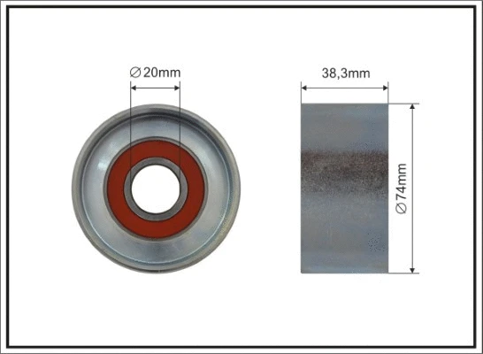 Tensioner Pulley, V-ribbed belt (500627)