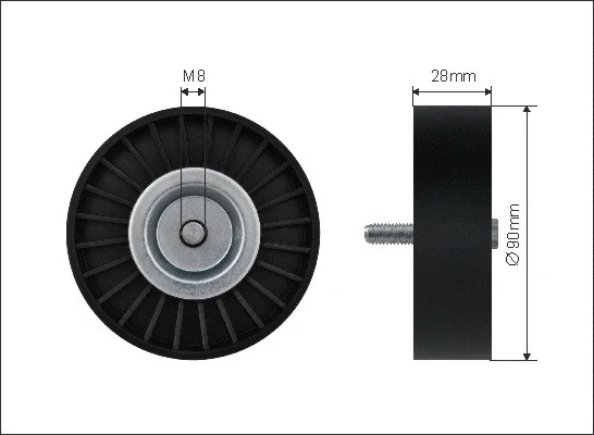 Deflection/Guide Pulley, V-ribbed belt (29-00)