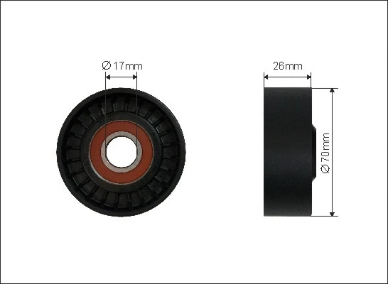 Tensioner Pulley, V-ribbed belt (01-87)
