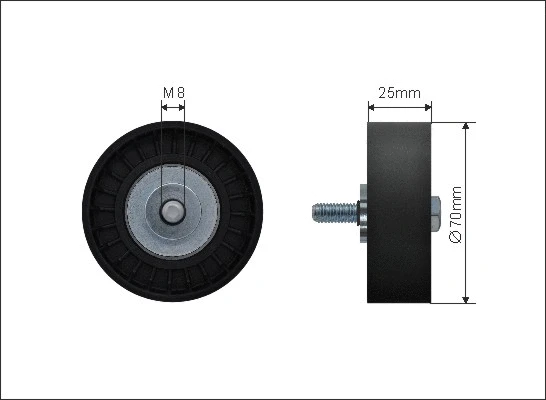 Deflection/Guide Pulley, V-ribbed belt (500220)
