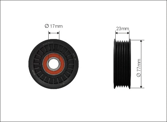 Tensioner Pulley, V-ribbed belt (86-00)