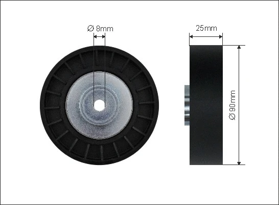 Deflection/Guide Pulley, V-ribbed belt (500463)