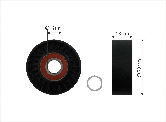 Tensioner Pulley, V-ribbed belt (116-00)
