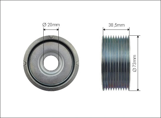 Tensioner Pulley, V-ribbed belt (500302)