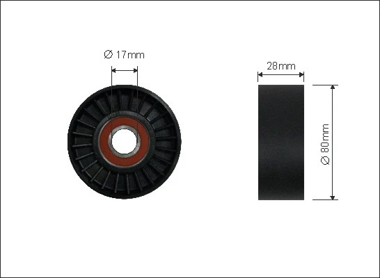 Deflection/Guide Pulley, V-ribbed belt (172-00)