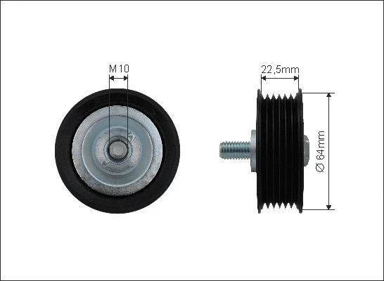 Tensioner Pulley, V-ribbed belt (500058)