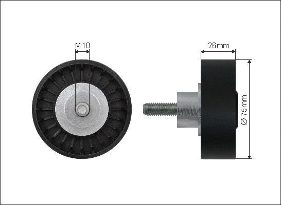 Deflection/Guide Pulley, V-ribbed belt (500007)