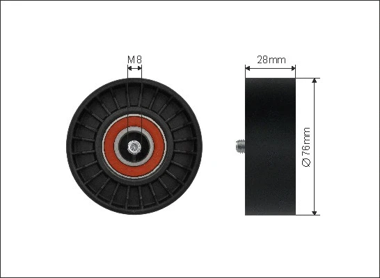 Deflection/Guide Pulley, V-ribbed belt (500004)