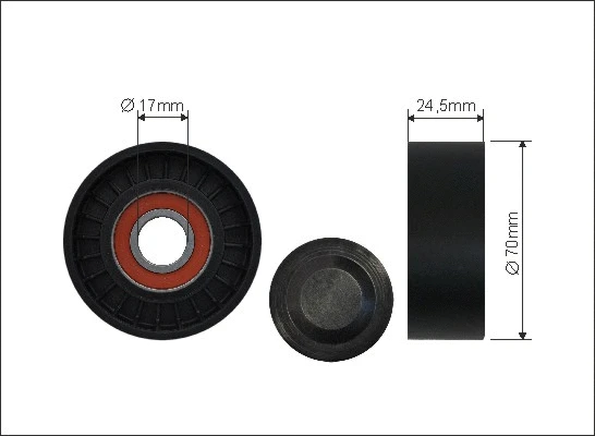 Tensioner Pulley, V-ribbed belt (500234)