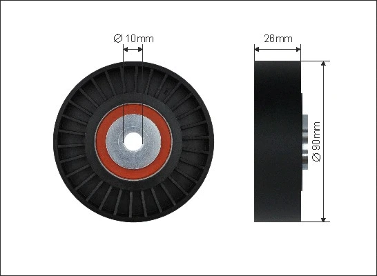 Deflection/Guide Pulley, V-ribbed belt (500468)