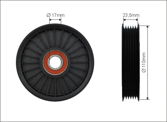 Deflection/Guide Pulley, V-ribbed belt (500572)