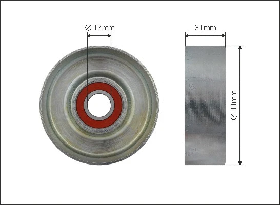 Tensioner Pulley, V-ribbed belt (500467)