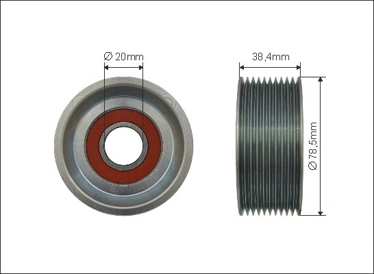 Tensioner Pulley, V-ribbed belt (500596)