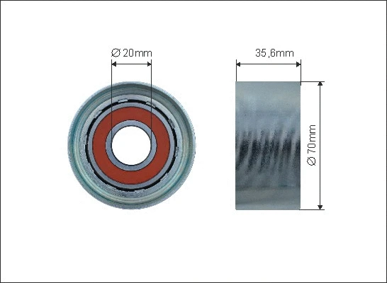 Tensioner Pulley, V-ribbed belt (500609)