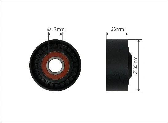 Tensioner Pulley, V-ribbed belt (191-00)