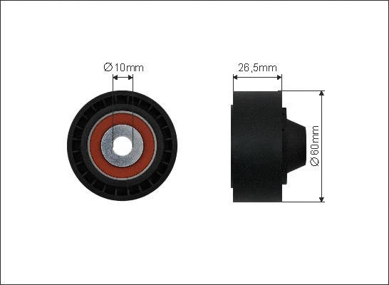 Deflection/Guide Pulley, V-ribbed belt (500452)