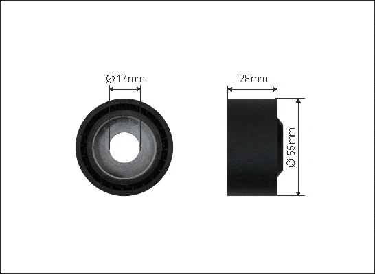 Deflection/Guide Pulley, V-ribbed belt (500386)