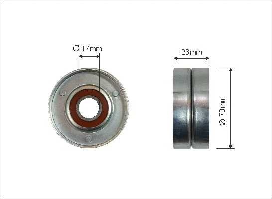 Tensioner Pulley, V-ribbed belt (60-98)