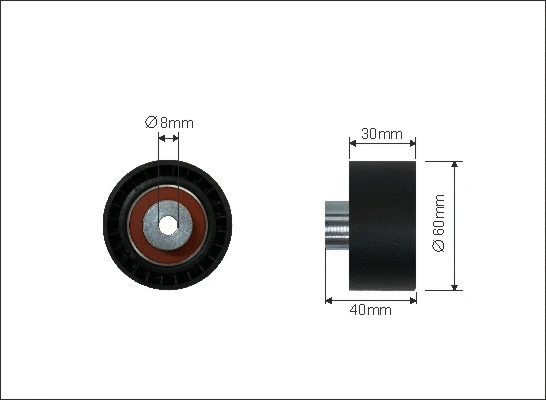 Deflection/Guide Pulley, timing belt (23-59)