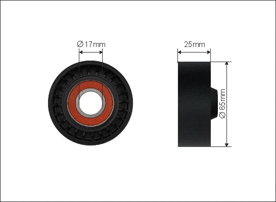 Tensioner Pulley, V-ribbed belt (500564)
