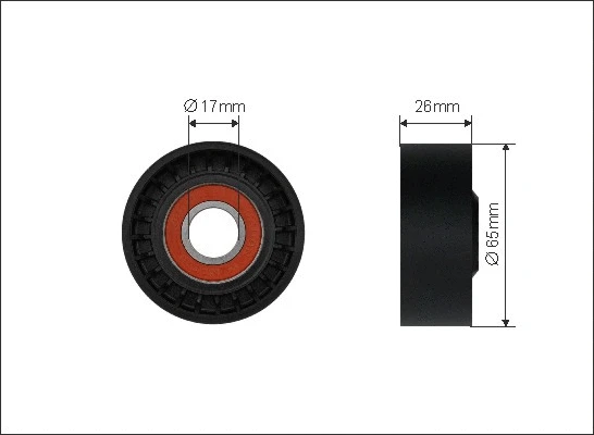 Tensioner Pulley, V-ribbed belt (500184)