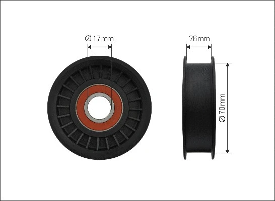 Deflection/Guide Pulley, V-ribbed belt (206-99)