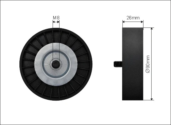 Deflection/Guide Pulley, V-ribbed belt (500123)