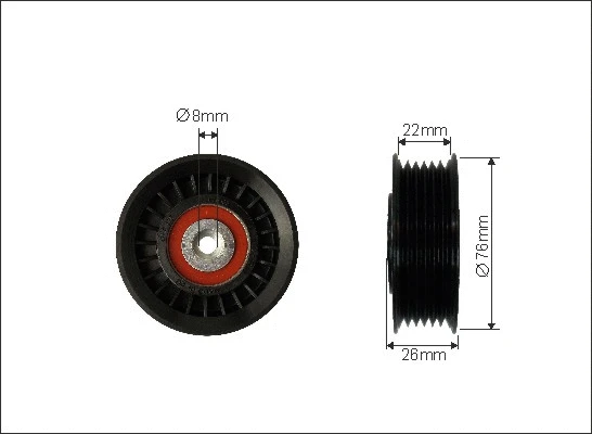 Tensioner Pulley, V-ribbed belt (276-22)
