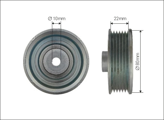 Deflection/Guide Pulley, V-ribbed belt (500367)