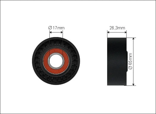Tensioner Pulley, V-ribbed belt (500521)