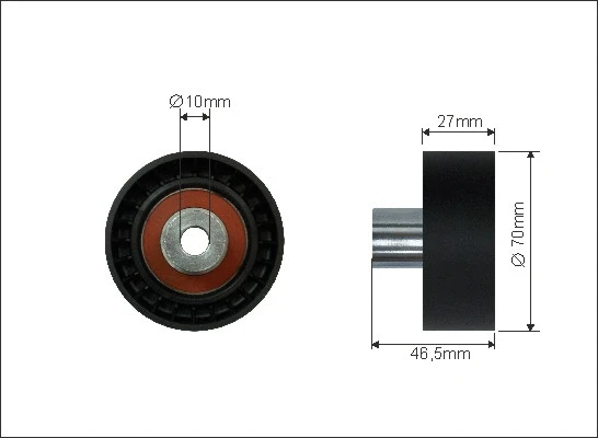Deflection/Guide Pulley, V-ribbed belt (35-72)