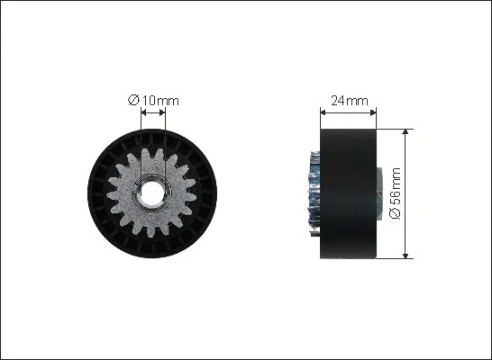 Tensioner Pulley, V-ribbed belt (36-68)