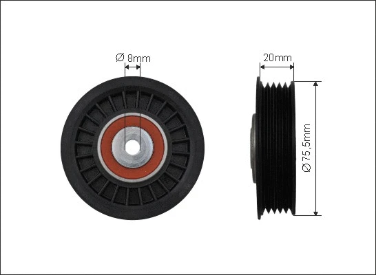 Tensioner Pulley, V-ribbed belt (82-22)