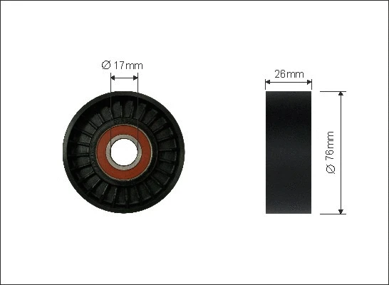 Tensioner Pulley, V-ribbed belt (283-00)