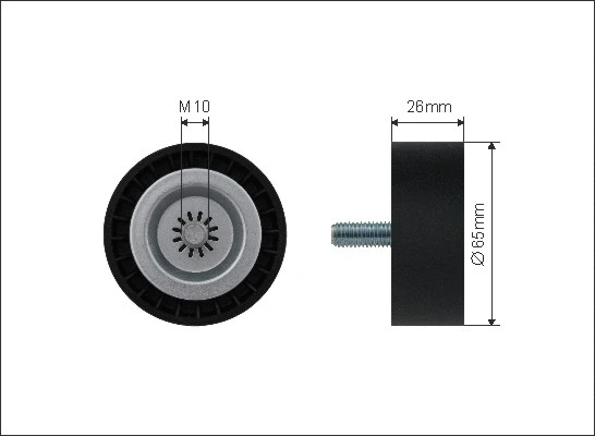Deflection/Guide Pulley, V-ribbed belt (500132)