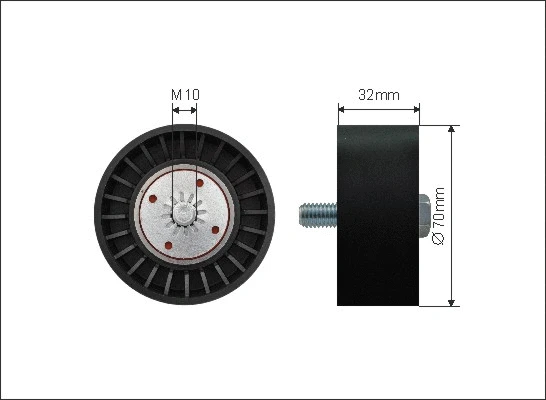 Deflection/Guide Pulley, V-ribbed belt (500263)