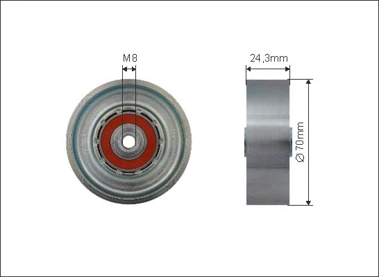 Deflection/Guide Pulley, V-ribbed belt (500560)