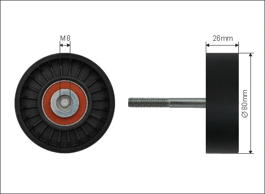 Deflection/Guide Pulley, V-ribbed belt (37-07)