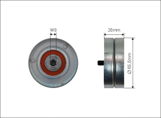 Tensioner Pulley, V-ribbed belt (500253)