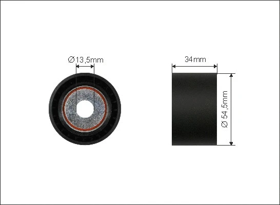 Deflection/Guide Pulley, V-ribbed belt (500022)