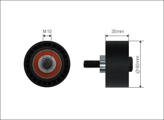 Deflection/Guide Pulley, timing belt (210-37)