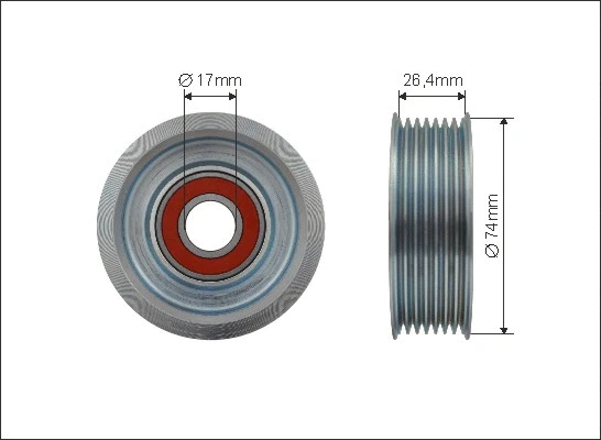 Deflection/Guide Pulley, V-ribbed belt (500388)
