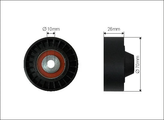 Deflection/Guide Pulley, V-ribbed belt (262-26)