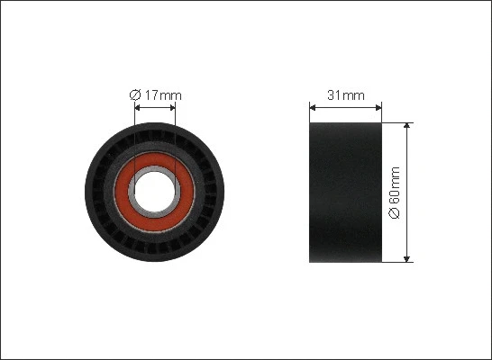 Deflection/Guide Pulley, V-ribbed belt (15-00)